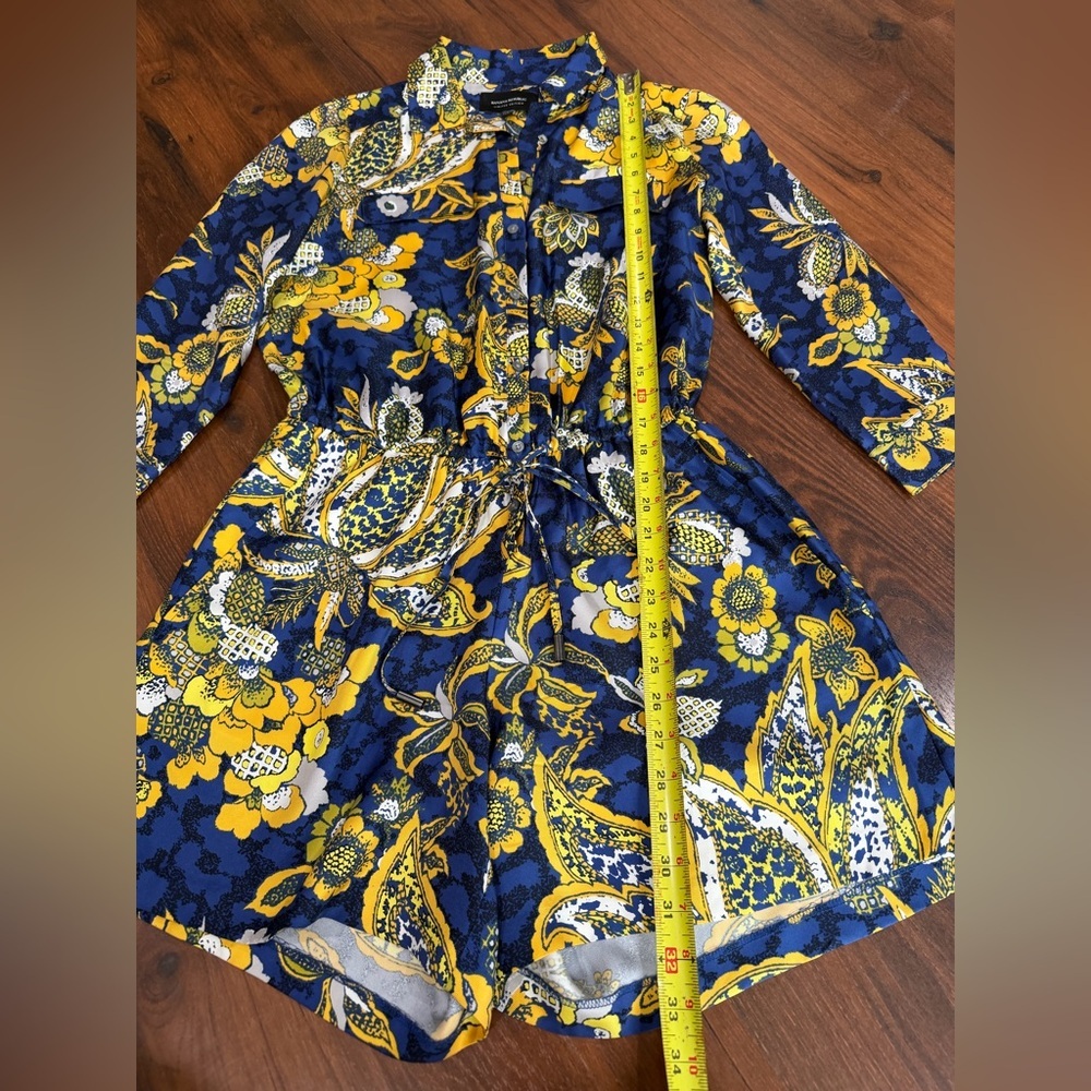 NWOT Banana Republic Limited Heritage Blue Gold Print 100% Silk Romper Sz 0 - Picture 4 of 9